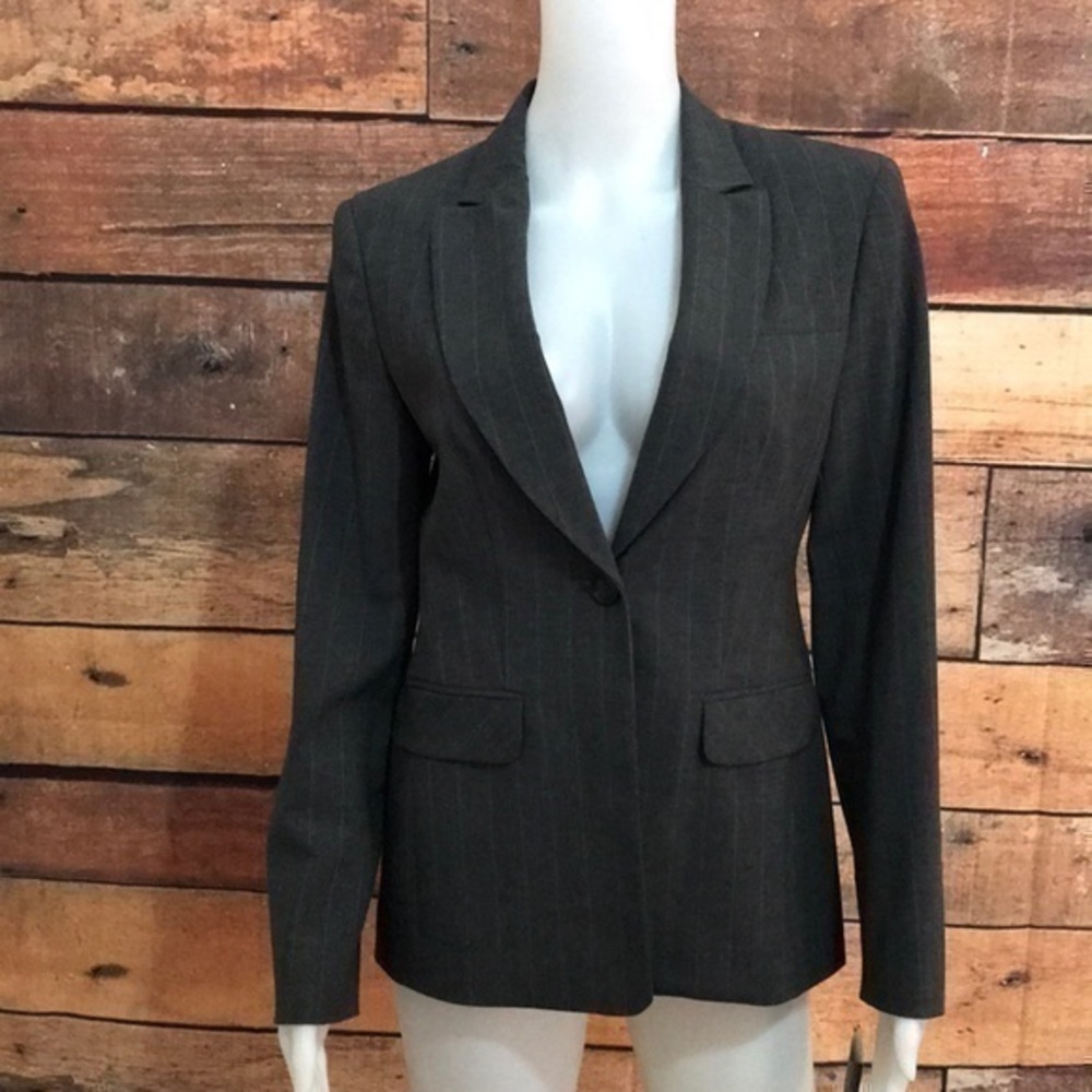 Context One Button Blazer Sz 6P